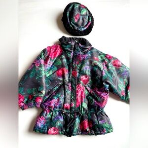 Retro 80s Ski Jacket with Hat Children's Size 6
